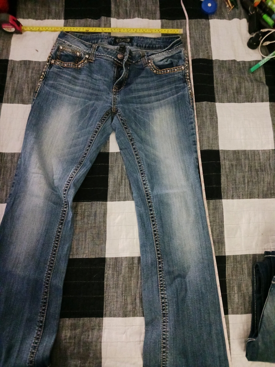 Shyanne Denim - Shyanne Distressed Medium Blue Straight-Leg Jeans